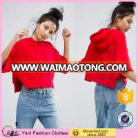 hot sell 100% cotton women's fashion cropped hoodies wholesale women plain hoodies